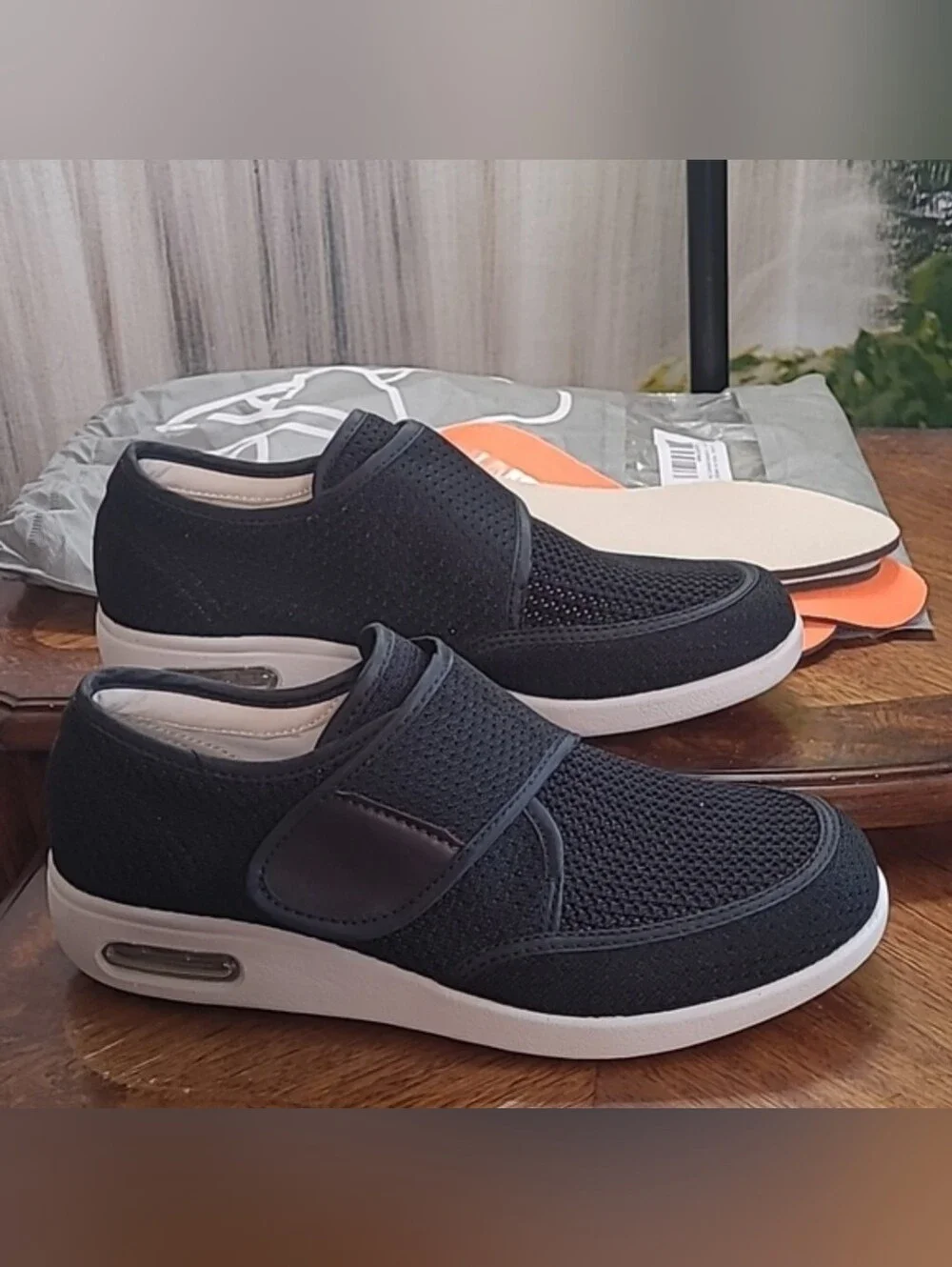 New! Youyun Mens 8.5 orthopedic memory foam slip on comfy athletic shoes black